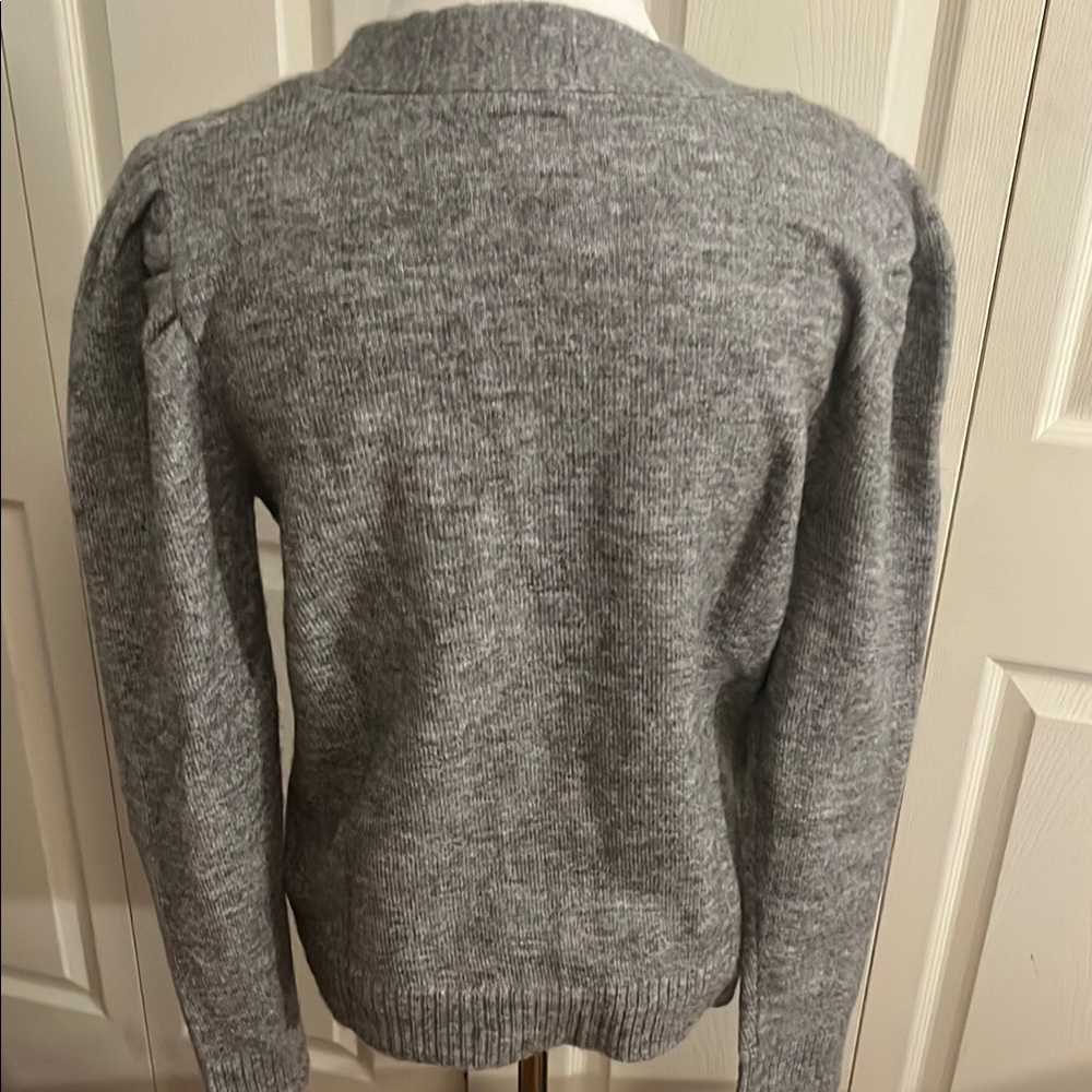 Heather Gray Knit Cardigan Sweater - Picture 4 of 4